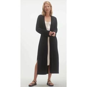 0124 Naked Cashmere Open Front Long Cardigan Black L
